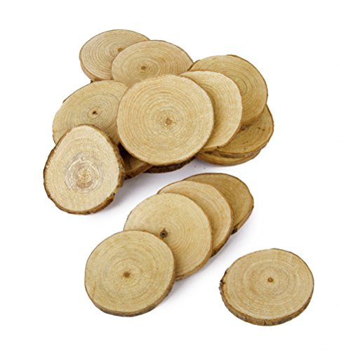 VORCOOL 20Stk 5-6CM Holz-Scheiben Runde Naturholzscheiben DIY Deko-Holz - 7