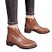 Produktbild TianWlio Damen Stiefel Stiefeletten Frauen Mode Solides Leder Mittelreißverschluss Dicke Martin Stiefel Runde Zehe Schuhe