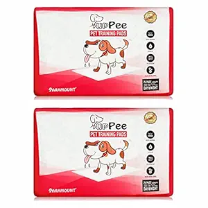 PUPPEE Pet Training Pads For Dogs, Cats, Puppies & Pets, Super Absorbent Urine Mats | Poop & Pee Trainer | Potty Pads, Pet & Puppy Peeing Toilet Trainer | 100% Water Proof & Non Slippery- 60X45CM ( Medium ) - COMBO PACK OF 2 ( 50 COUNT )