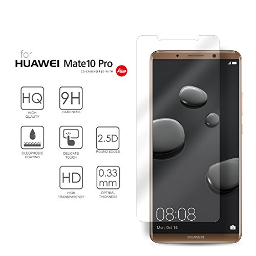 eprote Huawei Mate 10 Pro screen protector, tempered glass screen protector for Huawei Mate 10 PRO, 6,0 inches - 9H, 2.5D round edges, HD, oleophobic coating, anti-scratch, easy to install