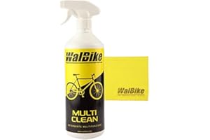 WalBike Kit Clean Manutenzione pulitore per Pulire detergere la Bici Senza risciaquo con Panno in Microfibra per la Pulizia della Bici