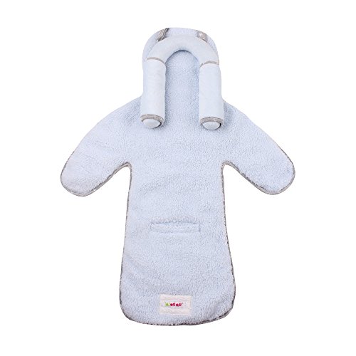 Minene Baby Car Seat Swaddle Blanket With Child Seat Liner And Head Support  (Baby Blue)