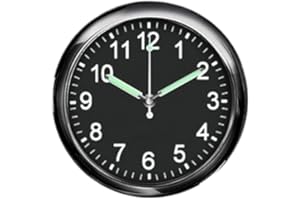 Doniya Fitness Mini Stick On Analogue Quartz Clock Car Dashboard Waterproof Motorcycle Boat Fridge (Black)