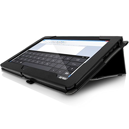igadgitz Schwarz PU Ledertasche Hülle Folie für Asus Transformer Book T200TA 11.6 Zoll mit Multi-Winkel Betrachtungs + Auto Sleep/Wake + Stylus-Stift Elastischen Halter + Displayschutzfolie - 8