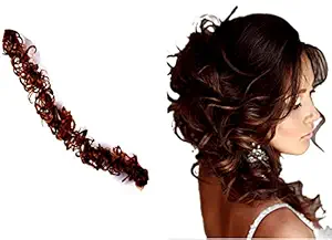 Fully Hair Frill Extension For Ponytail And Messy Juda Bun Maker (M3 (Dark Brown))