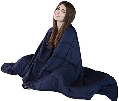 Weighted Blanket by WFU for Adults, Fall Asleep Faster and Sleep Better, Great for Anxiety, ADHD, Autism, OCD, and Sensory Processing Disorder(48''x72'')(15 lbs for 140 lbs individual)