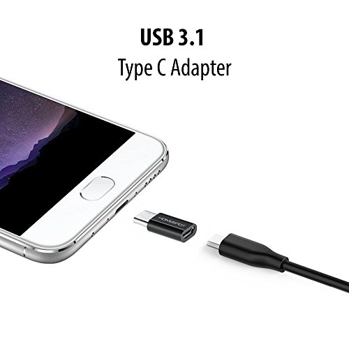 HomeSpot USB C auf Micro USB Adapter für Type C Geräte, neues Apple MacBook, Google ChromeBook Pixel, HTC 10, LG G5, Nexus 5X, Nexus 6P, OnePlus 2 (2 x Schwarz) - 2