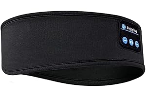 SKYOME Wireless Bluetooth Sleeping Headband | Comfortable Sleep Headphones for Night Use, Soft Music & Meditation Headband with Built-in Speakers, Perfect for Side Sleepers, UK Compatible (Black)