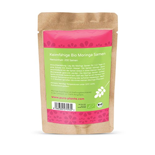 Moringa Samen Bio von Pura Planta – 200 keimfähige Moringa Samen vom Wunderbaum Moringa oleifera | Inkl. Anzuchtanleitung für deinen Moringabaum. 100% Bio Moringa Samen keimfähig. - 3