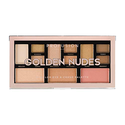 Profusion Cosmetics Palette yeux et joues Mini Artistry à 12 Teintes, Golden Nudes