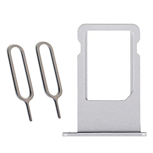 BisLinksÂ® Silver Sim Tray Card Holder Plus 2 Eject Pins For iPhone 6S