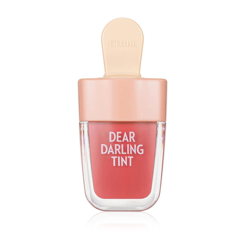 ETUDE Dear Darling Ice Cream Water Gel Lip and Cheek Tint | Long Lasting, Waterproof, Smudgeproof |Korean Makeup|OR205,Orange