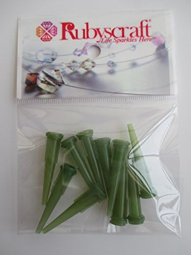 10pcs Green 18g plastic Lock tip Nozzle for Luer Lock Syringe Craft Glue glaze Ideal for E6000 Bling my shoes Trademark UK00003085705