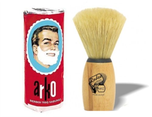ARKO SHAVING SOAP STICK & A MEDIUM SIZE BOAR BRISTLE SHAVING BRUSH ***FREE UK DELIVERY***