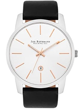 Joh. Rothmann Viggo Herrenuhr Quarzuhr Edelstahl silber/silber 5 ATM Präzisions-Quarzwerk Datum Lederarmband schwarz...