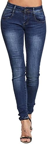 SCO New Womens Ladies Super Skinny Fit Mid Rise Denim Jeans (14, Denim Blue)