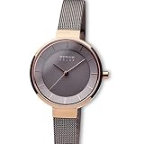 BERING Damen Analog Solar Uhr mit Edelstahl Armband 14631-369