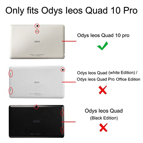 Fintie Odys Ieos Quad 10 Pro X610120 Hülle Case – Slim Fit Folio Premium Kunstleder Schutzhülle Tasche Etui Smart Cover mit Ständerfunktion für Odys Ieos Quad 10 Pro 25,7 cm (10,1 Zoll) Tablet-PC, Schwarz - 2