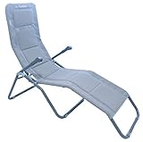  Meerweh Aluminium Luxus Gartenliege EXTRA HOCH, Sitzhöhe ca. 43 cm, Bäderliege Saunaliege, grau