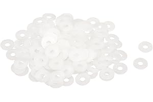 QUARKZMAN 120 Pcs Arandelas Planas, Pasacables de Nylon M5 5Mm Id 15Mm Od 1Mm de Grosor Arandela Lisa Arandelas Plástico para Juntas de Hojas de Plástico Espaciador de Sellado Anillo, Blanco