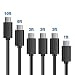 EnacFire 6 Pack (1ft 3*3ft 6ft 10ft) 4 Lengths Premium Micro USB Cable High Speed USB 2.0 A Male to Micro B Snyc and Charging Cable (Black) RS.1543.00