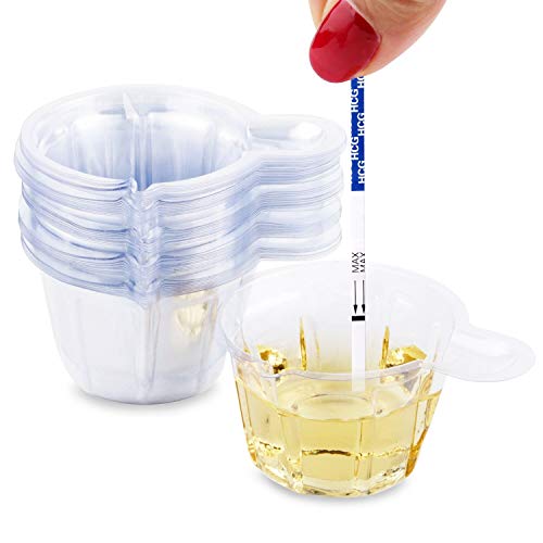 Einweg-Urinsammelbecher aus 50er-Packs aus Kunststoff, leicht zu sammeln Urinprobe 40ML für Schwangerschaftstest und Eisprungtest