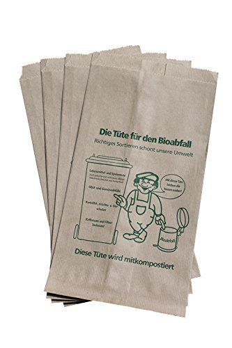 PGV 100 Bioabfalltüten Papier braun 9,5 l