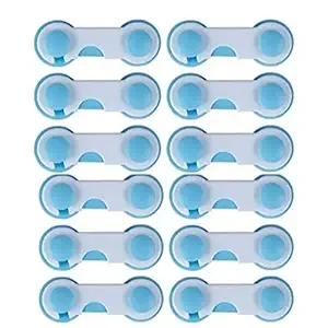 Child/Baby Safety Locks/Latches for Drawer, Cupboard, Refrigerator, Doors, Microwave Oven, Toilet lid, etc, Dual Adhesive Tape, Child/Baby Proof Magnetic Cabinet Locks- 12 Counts