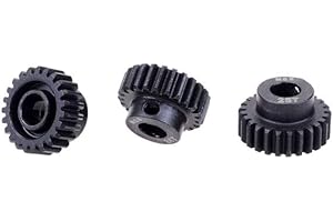 DollaTek 3PCS M0.6 17T-28T Ingranaggio Motore pignone in Metallo per Albero Motore 5mm 1/8 RC Ricambi Auto Motore - 23T 24T 25T ingranaggio