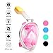Produktbild Tauchmaske Vollmaske mit integriertem Schnorchel für Erwachsene, Tauchen Schablone für Gopro Hero 1, 2, 3, xiaomi, SJ Kameras (Rosa, Large size-L/XL)