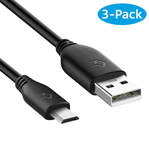 Rankie Cable Micro USB, Alta Velocidad Sync y Datos, 1m, 3 Unidades, Negro