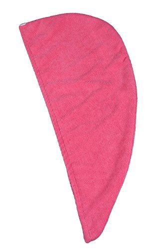 Sinland Microfibre Ultra Absorbent Twist Hair Turban Dry Cap Bath Head Wrap Hair Wrap Cap Hair Drying Towel 25cm x 65cm Dark Pink