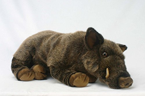 *DELIVERY TO MAINLAND UK ONLY* Plush Soft Toy Lying Wild Boar by Hansa. 65cm. 4638