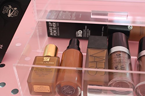 10 ft Make-up-Organizer aus Acryl, Luxus 5 Schublade Display, hoher Stufe 3 mm Glam Box, eine saubere nachhaltig Aufbewahrung Lösung - 2