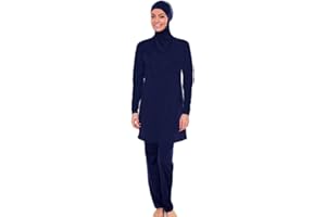 WOWDECOR Muslimischer Badeanzug, Muslimische Bademode Burkini für Damen Frauen Mädchen Full Cover Hijab, Islamische Muslim Schwimmanzug UV Schutz Kleidung
