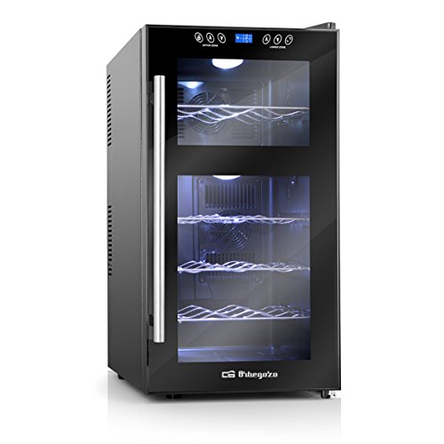 Orbegozo VT 1810 Vinoteca 18 botellas 52 litros, Metal, Negro