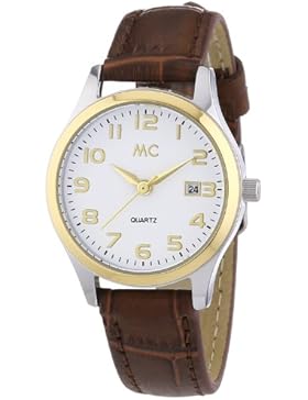 MC Timetrend Damen-Armbanduhr bicolor, braunes Lederband, Analog Quarz 51268