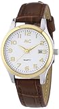 MC Timetrend Damen-Armbanduhr bicolor, braunes Lederband, Analog Quarz 51268