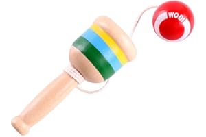 STOBOK Wooden Ball Toy Cup and Ball Toys Hand-Eye Coordination Exercise Throw and Catch Toy