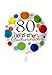 Produktbild Balloonarama - XXL Folienballon - Herzlichen Glückwunsch zum 80. Geburtstag Motiv mit bunten Punkten - 71cm Jumbo - perfekte Geschenkideen zum Geburtstag Valentinstag Hochzeit, Party Dekoration, Weiß