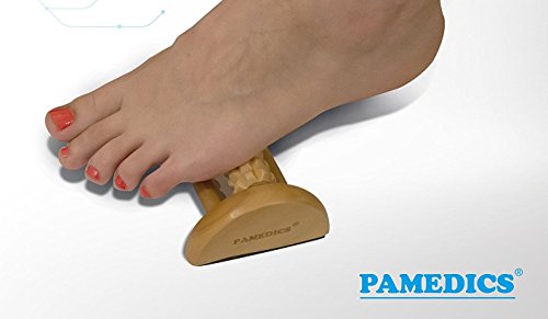 FOOTFLOW Fuß Massageroller von PAMEDICS (inkl Gratis EBOOK) / Entlastung von Schmerz und Verspannung / Natürliche Stimulation der Muskeln und Weichgewebe / Fußroller aus Holz zum Lösen von verklebten Faszien / Reflexzonenmassage , Fersensporn und Plantarfaszitits Entlastung / Nerven und Triggerpunktaktivierung