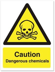 Stewart Superior Caution Dangerous Chemicals Sign Self Adhesive Vinyl 150x200mm Ref WO142SAV