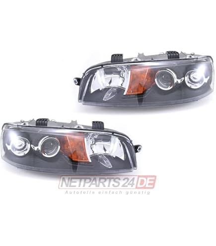 Faro Anteriore Destro Per Fiat Punto (188) 2003-2012 - Lampade H1/H7, Omologato E, Per Circolazione A Destra