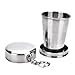 Produktbild Cathy02Marshall edelstahl tasse groß Reise camping thermo outdoor kinder teller Wandern Folding zusammenklappbaren Mini-Teleskopbecher mit Schlüsselanhänger (Teleskop Trinkbecher)