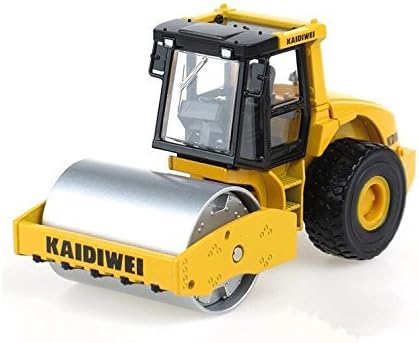 Lcyyo@ KAIDIWEI 1:50 Scale High Simulation Alloy Single Drum Roller Diecast Engineering Construction Vehicles Truck Model Decoration Collection Gift Toys for Kids (Yellow)