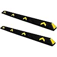 Set of 2 Wheel Stop | UK Premium Quality 18KG (183x15x10cm) Long-Lasting Heavy Duty Parking Block | Includes Fixing Screw Kit & Reflective Strips | Ideal for Car, Truck, RV, Trailer, and Garage Use