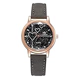 Luckhome Damen Armbanduhr Analog Quarz Luxus Temperament Dame Unregelmäßige Spiegel Leder Gürtel Uhr Analoge Quarzuhr Edelstahl Irregular Mirror Belt Watch Analoguhr Für(Grau)