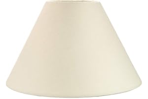 Traditional 12" Cream Cotton Coolie Lampshade Suitable for Table Lamp or Pendant by Happy Homewares
