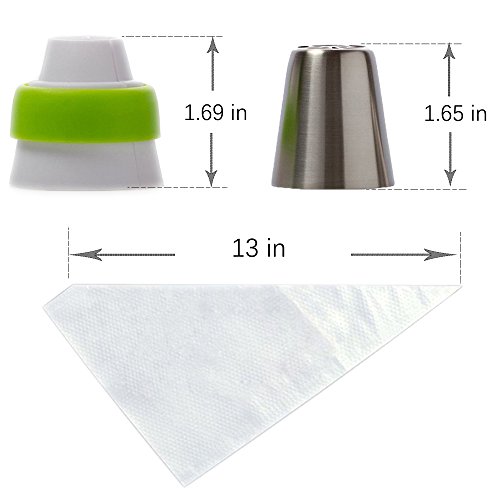 33tlg Spritztüllen Set , ink.12st Spritztüllen Russisch Edelstahl Spritztülle Set Torten Tüllen Garniertülle mit 20st 12.5 inch Spritzbeutel 1st 3 in 1 Verbindungsstücke,Perfekt Für Kuchen, Cupcakes, Plätzchen Und Gebäck - 6