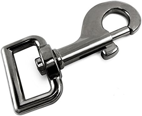 Green Grizzly - Gun Metal Grey - Heavy Duty 25 mm 1" Metal Dog Lead Snap Hook Trigger Clip Swivel Clasp - AHD